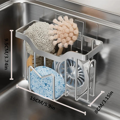 🧼 M-Shape Stainless Steel Sink Sponge Holder – Rustproof Kitchen Caddy with Hook 🧼