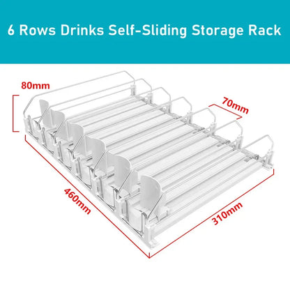 Self-Sliding Can Dispenser – Adjustable Fridge Drink Organizer