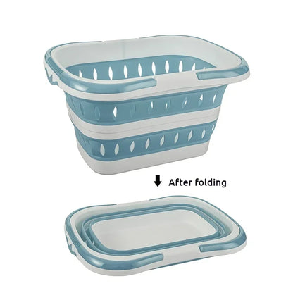 🧺 Foldable Laundry Basket with Handles – Durable Space-Saving Plastic Hamper for Home