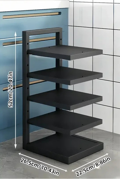 Adjustable Pot & Pan Rack – Heavy-Duty Carbon Steel Organizer