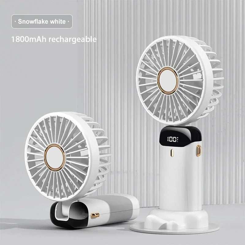 💨 Portable Mini Fan – Foldable Neck Hanging & 5 Speeds 💨