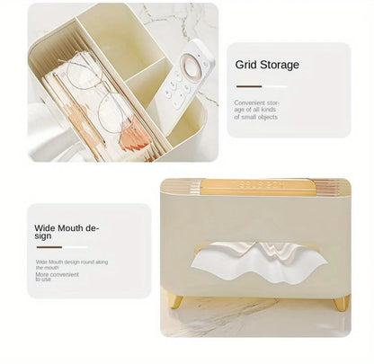 Multifunctional Tissue Box & Remote Organizer – Elegant Storage for Living Room & Coffee Table