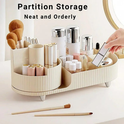 💄 360° Rotating Makeup Organizer – Large Capacity Cosmetic Storage Box 🔄