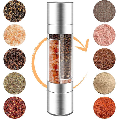 🌿 2-in-1 Manual Salt & Pepper Grinder – Stainless Steel Mill 🌿