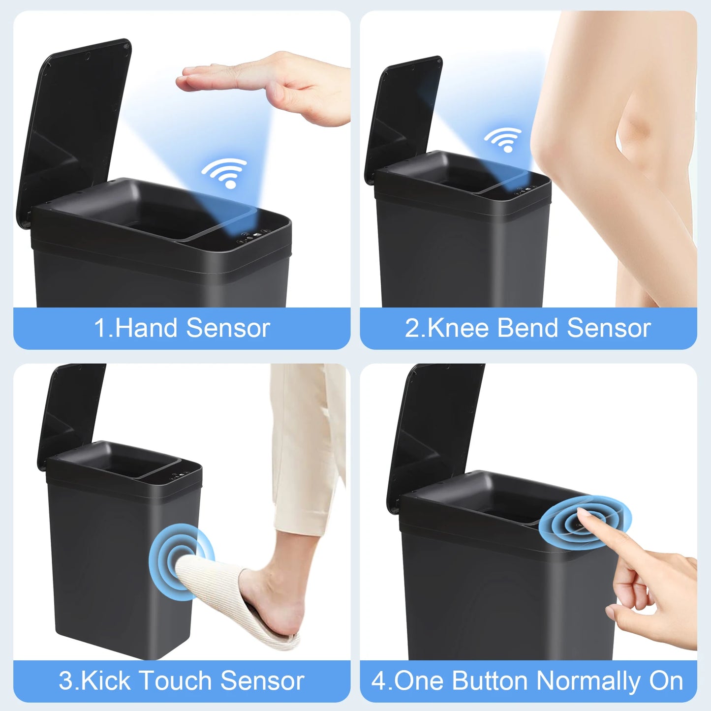 Touchless Sensor Trash Can 12L x2 – Slim Motion Lid