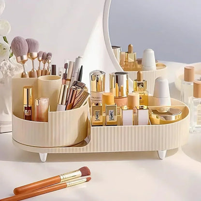 💄 360° Rotating Makeup Organizer – Large Capacity Cosmetic Storage Box 🔄