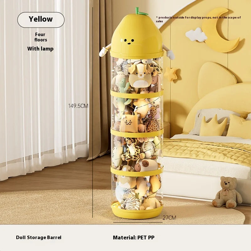Large Capacity Transparent Toy Storage Bucket for Kids