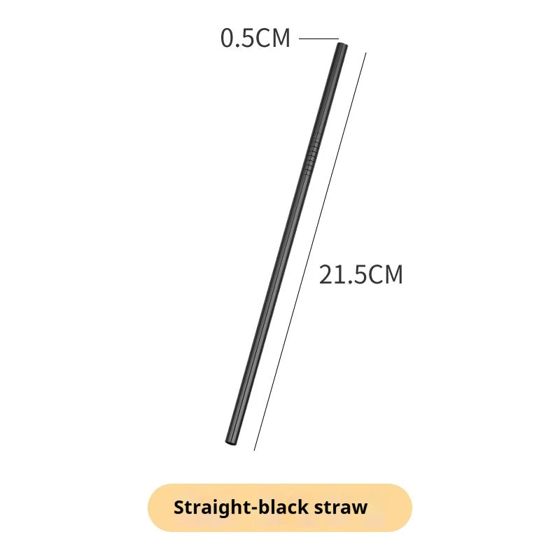 🥤 Stainless Steel Straws – Reusable Colorful Set with Brush 🥤
