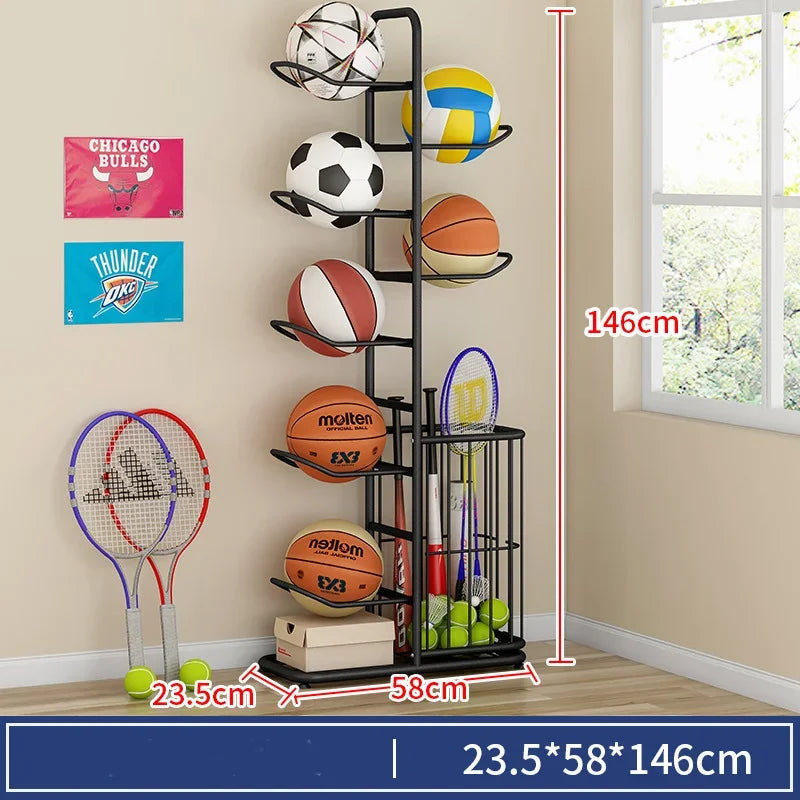 🏀 Kids Ball Storage Rack – Indoor Basketball Football Organizer 🏀
