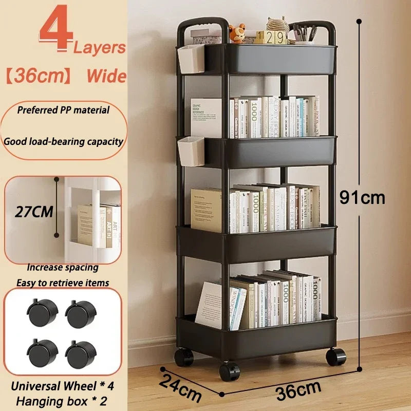 🛒 Kitchen Storage Trolley 🛁 Multi-Tier Utility Cart 🔄 Rolling Shelf Rack 📚