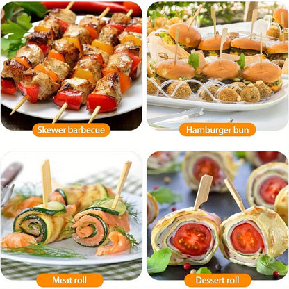 🍢 Bamboo Skewers – 100Pcs 15CM BBQ Sticks for Party & Camping 🍢