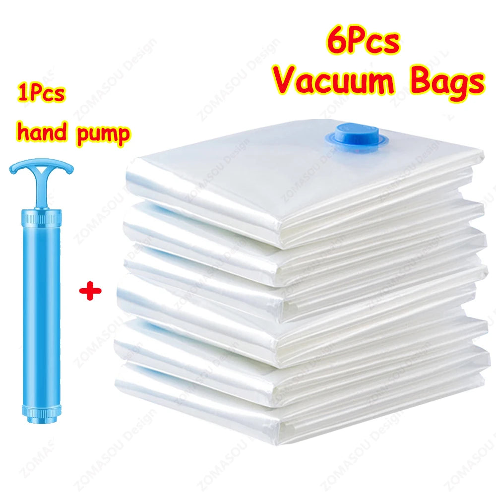 🧳 Vacuum Storage Bags – 1-24Pcs Space Saving with Hand Pump 🧳
