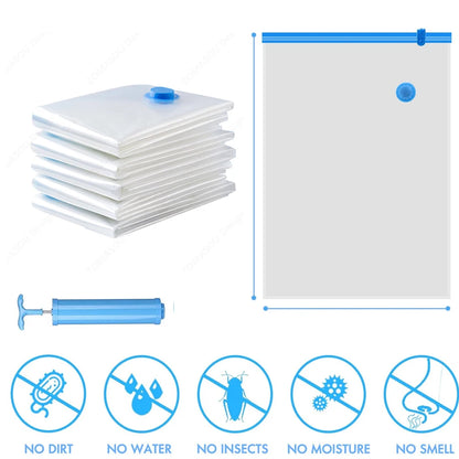 🧳 Vacuum Storage Bags – 1-24Pcs Space Saving with Hand Pump 🧳
