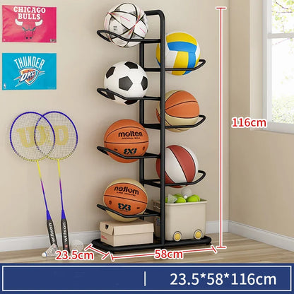 🏀 Kids Ball Storage Rack – Indoor Basketball Football Organizer 🏀