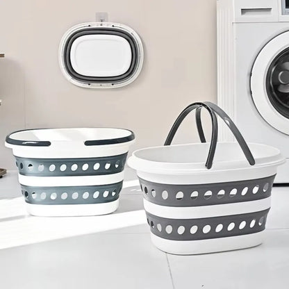 🧺 Foldable Silicone Laundry Basket – Portable Dirty Clothes Bin for Bathroom 🚿
