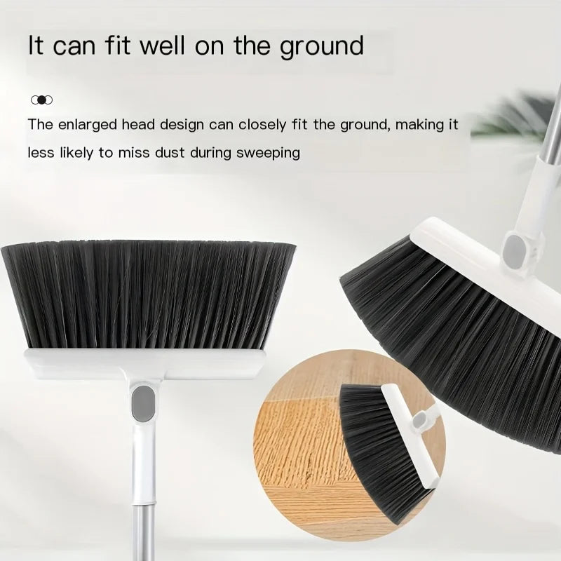 Fold. Click. Sweep! Magnetic Handle Broom & Dustpan Set