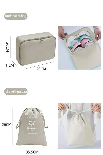 🧳 Travel Packing Organizer Set – 7/8/9/10PCS for Luggage & Wardrobe