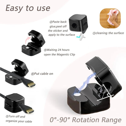 📎 6/12/18pcs Magnetic Cable Organizer – Reusable Cord Clip for Desk, Wall & Kitchen