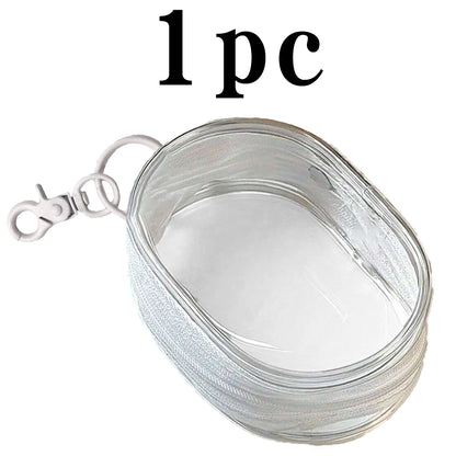 🎧 Portable Mini Clear Zipper Storage Bag – Compact & Waterproof Organizer With Keychain 🔑