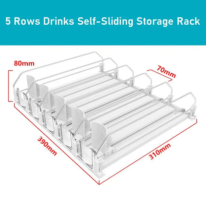 Self-Sliding Can Dispenser – Adjustable Fridge Drink Organizer