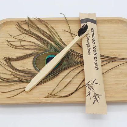 Bamboo Toothbrush Set – 100PCS Eco-Friendly Wooden Soft Brushes