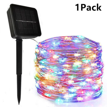 ✨ Solar LED Fairy String Lights – Outdoor Waterproof Garland for Garden & Party ✨