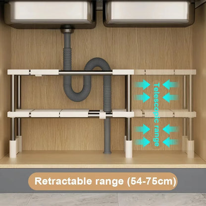 Stackable Telescopic Storage Rack – Closet & Sink Organizer