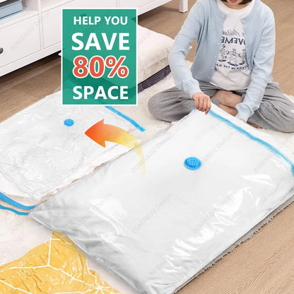 🧳 Vacuum Storage Bags – 1-24Pcs Space Saving with Hand Pump 🧳