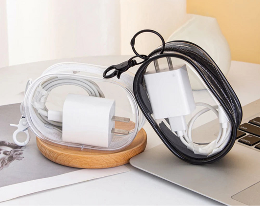 🎧 Portable Mini Clear Zipper Storage Bag – Compact & Waterproof Organizer With Keychain 🔑