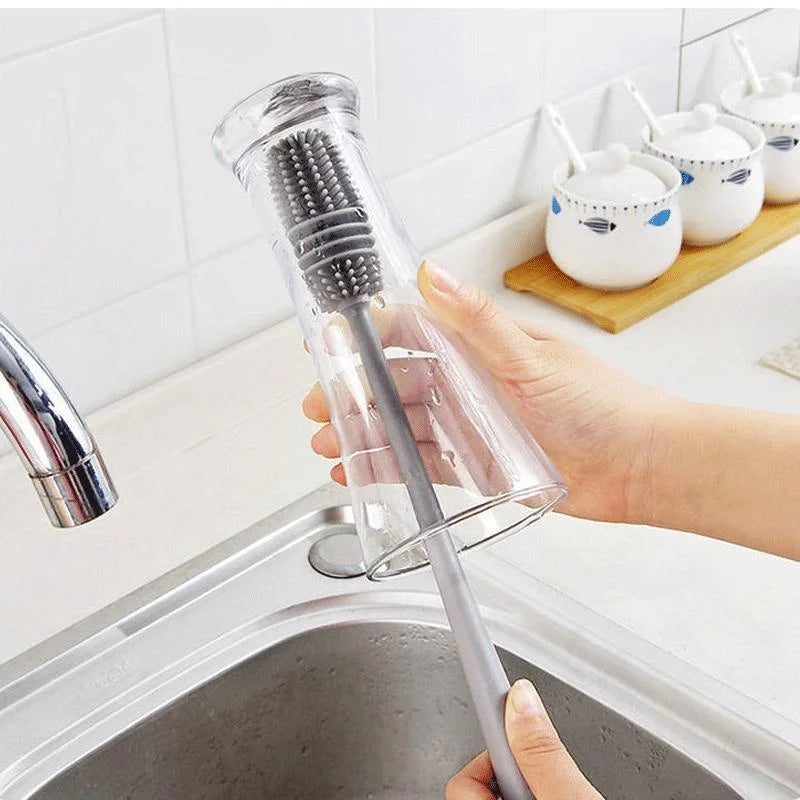 Silicone Bottle Brush – Long Handle Cup & Glass Cleaner