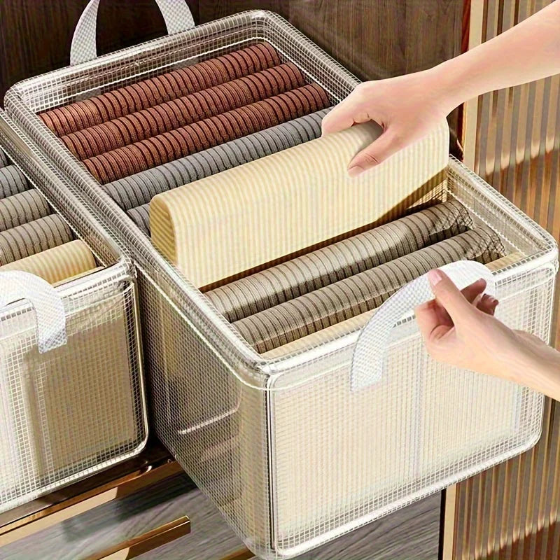 Transparent foldable PVC drawer organizer for clothes, underwear, and seasonal storage