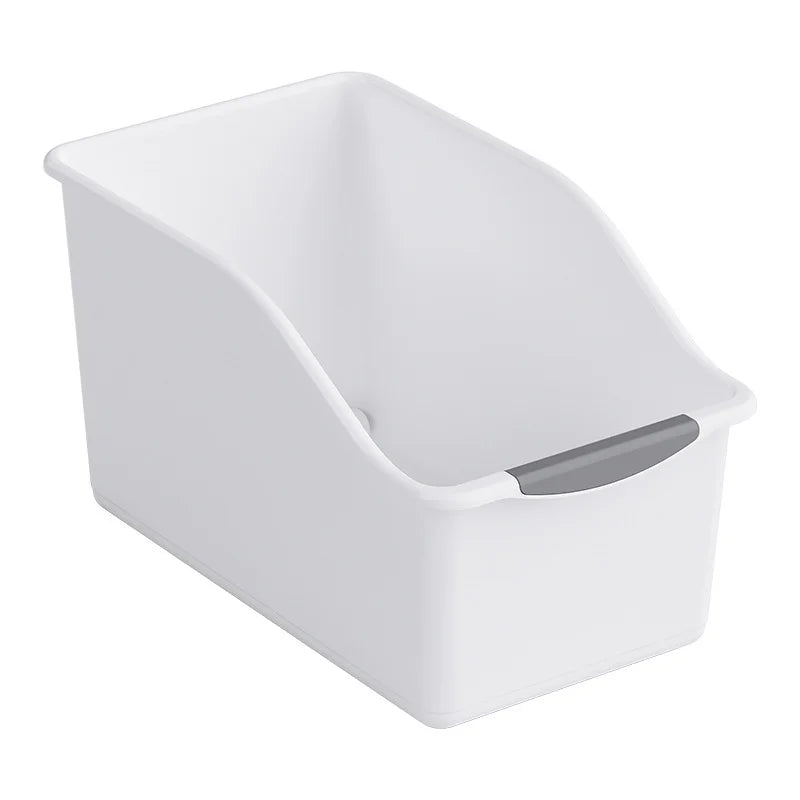 🧺 Curved Plastic Storage Bins – 🧼 Multi-Use Organizer Set for 🏠 Kitchen, 🛁 Bathroom & More