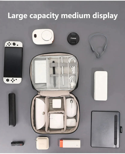 💼 Digital Cable Storage Bag – USB Cord, Charger & Power Bank Organizer Travel Case