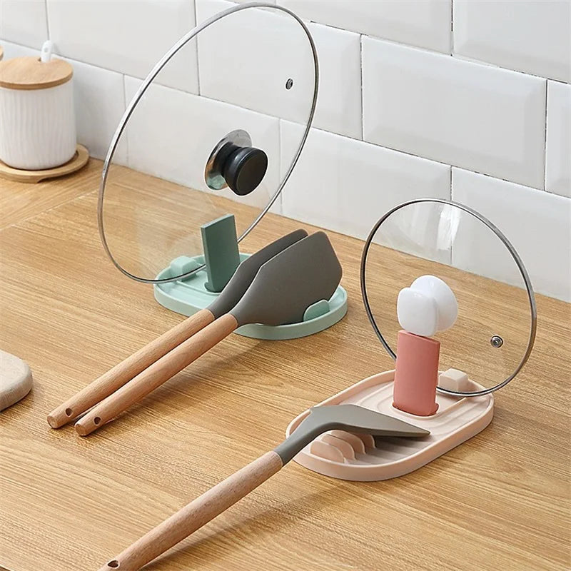 🧼Foldable Spoon & Lid Holder – 🍳 Drip-Free Cooking Organizer