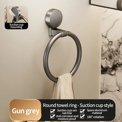 🛁 No-Drill Suction Cup Bathroom & Kitchen Towel Ring 🛁