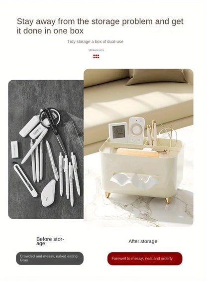 Multifunctional Tissue Box & Remote Organizer – Elegant Storage for Living Room & Coffee Table