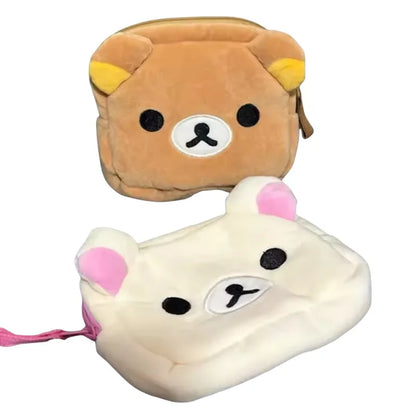 🐻 Rilakkuma Plush Makeup Bag 💄 Cute Cosmetic Storage Case