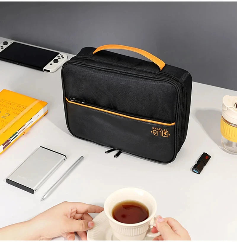 💼 Digital Cable Storage Bag – USB Cord, Charger & Power Bank Organizer Travel Case