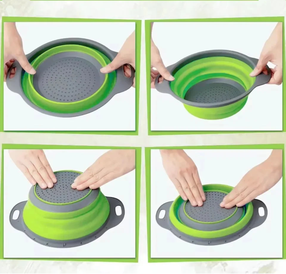 Silicone Foldable Drain Basket – Collapsible Kitchen Strainer