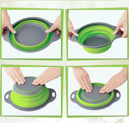 Silicone Foldable Drain Basket – Collapsible Kitchen Strainer