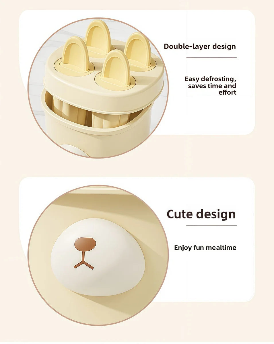 🍧 4-Grid Silicone Popsicle Molds – BPA-Free Reusable Ice Cream Maker for Kids & Adults 🍦