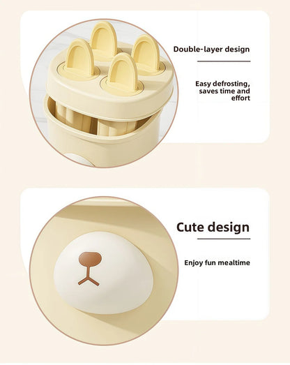 🍧 4-Grid Silicone Popsicle Molds – BPA-Free Reusable Ice Cream Maker for Kids & Adults 🍦