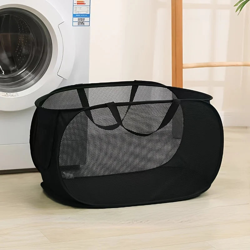 🧺 Foldable Mesh Laundry Hamper – Organise Dirty Clothes in Style! ♻️