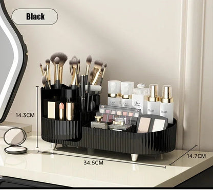 💄 360° Rotating Makeup Organizer – Large Capacity Cosmetic Storage Box 🔄