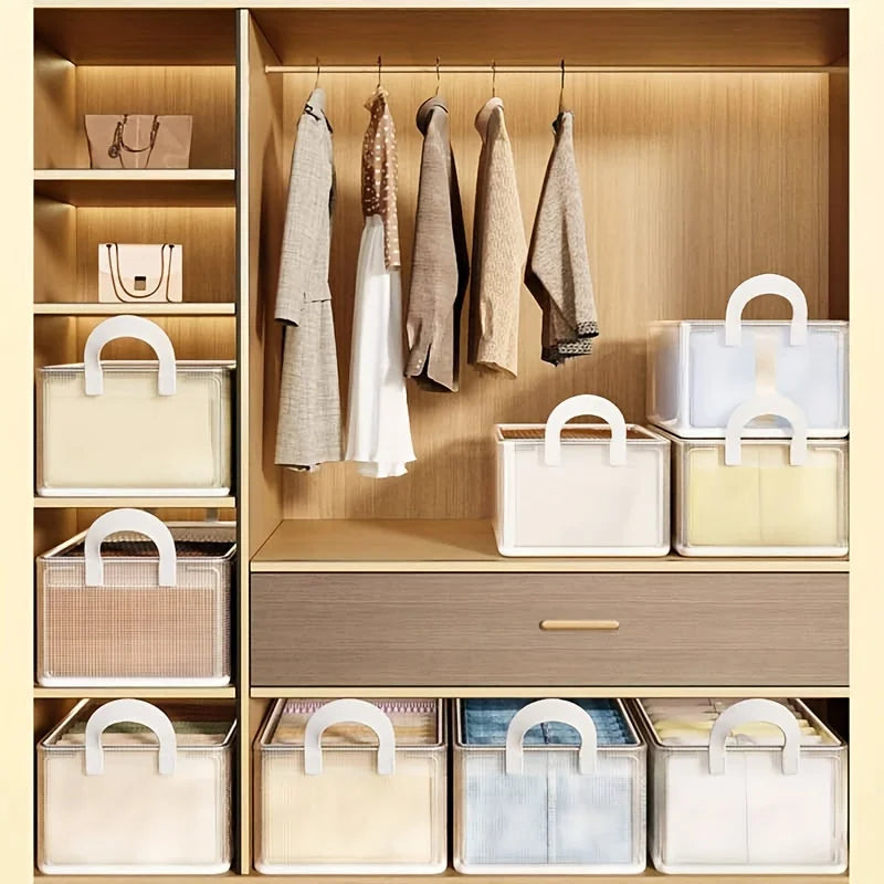 Transparent Drawer Organizer – Foldable Storage Box for Clothes & More