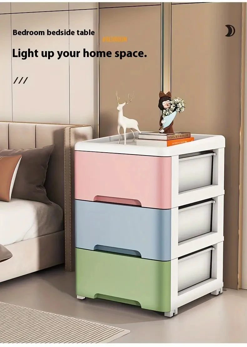 Multi-tier drawer cabinet with 3 to 7 layers and wheels for versatile home storage
