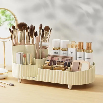 💄 360° Rotating Makeup Organizer – Large Capacity Cosmetic Storage Box 🔄