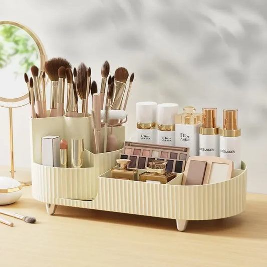 💄 360° Rotating Makeup Organizer – Large Capacity Cosmetic Storage Box 🔄