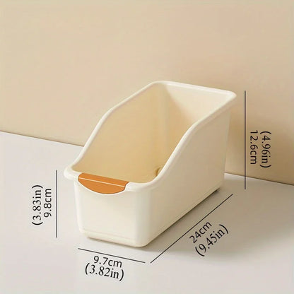 🧺 Curved Plastic Storage Bins – 🧼 Multi-Use Organizer Set for 🏠 Kitchen, 🛁 Bathroom & More