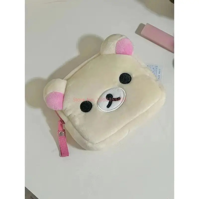 🐻 Rilakkuma Plush Makeup Bag 💄 Cute Cosmetic Storage Case
